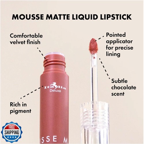 Italia Deluxe Pick 1 Mousse Matte Liquid Lipstick Comfortable Velvet Finish a - Picture 3 of 4