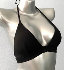 Victoria's Secret Swim Bikini Top Black Wireless Halter 