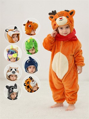 Kinder Jungen Mädchen Tier Pyjama Bademantel Kapuze Bathrobe Nachtwäsche FA
