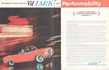 1961 Studebaker Lark Convertible 2 Page Vintage Print Ad Time Lapse Wall Art 60s