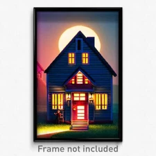 Pixel Art Poster - Negligible Counting House (8 Bit Video Game Print)