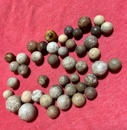 Vintage Clay & Bentonite Clay Marbles Lot - Picture 2 of 6