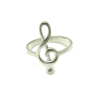 Echt Sterling Silber Ring 925 Violinschlüssel R001581 Handarbeit Kaiserin 