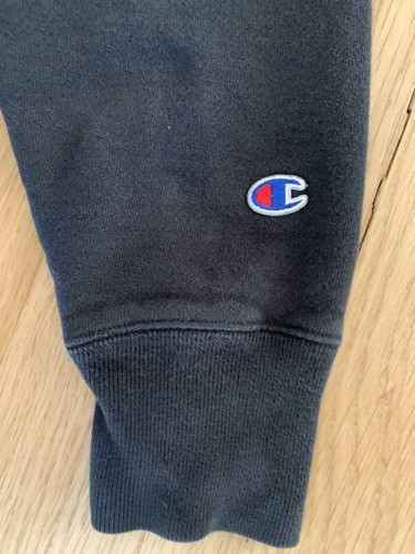 Champion Reverse Weave Sweatshirt Crewneck Vintage Black Men Sz Large - Picture 4 of 7