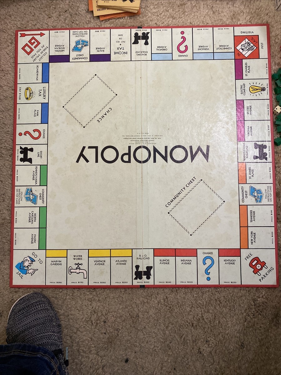 Monopoly Game Parker Bros. 1957 Vintage ~missing Pieces~ | eBay