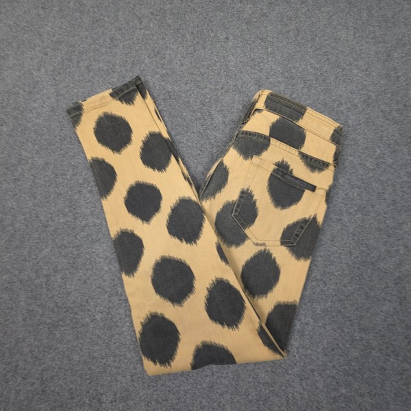 Sass & Bide Jeans Womens 26 Orange Polka Dot Skinny Casual Zip Fly Size 26x27