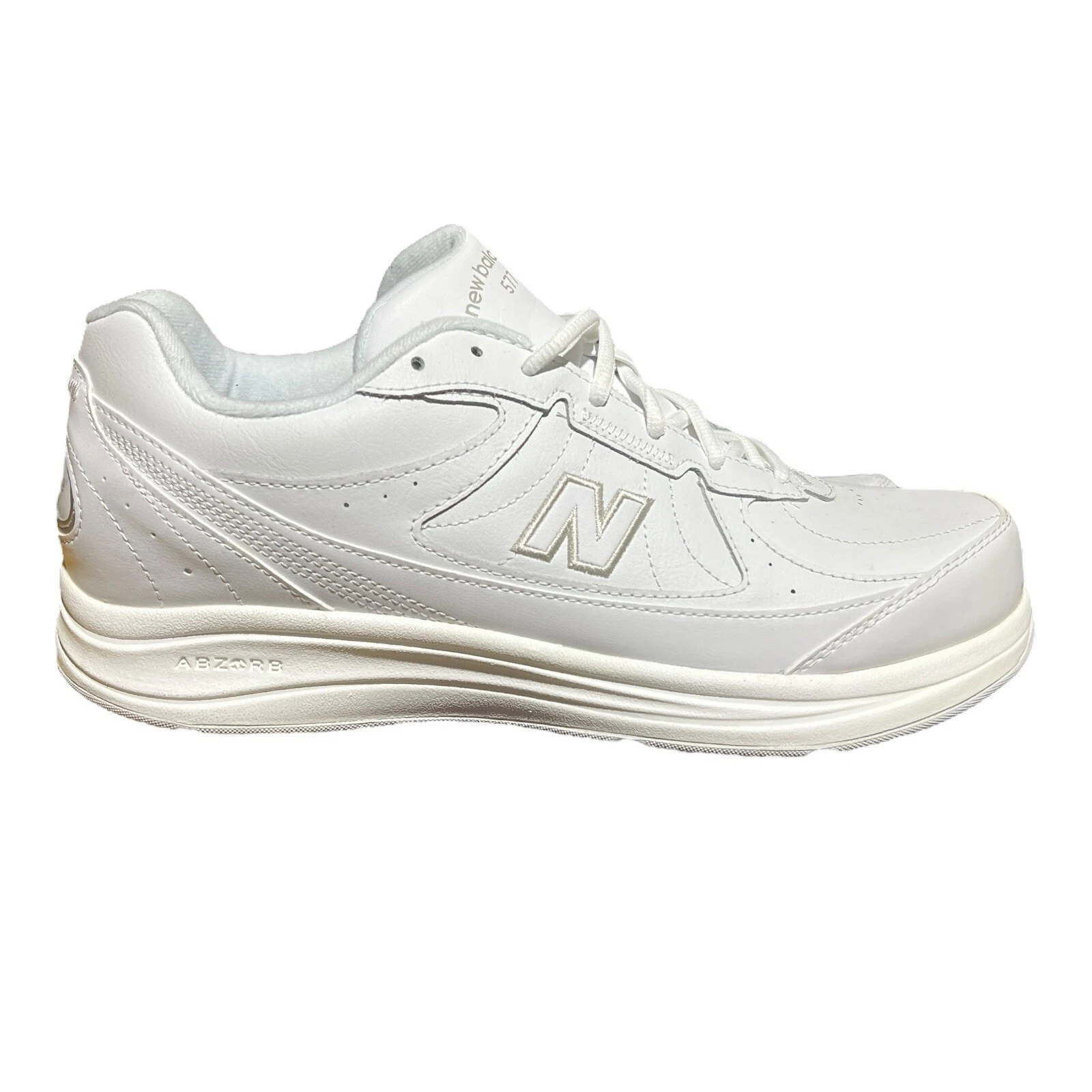 New Balance 577 Sneakers Uomo 10.5 EE (2E) Bianco Scarpe da Corsa MW577WT *LEGGI*