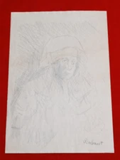 Rembrandt Van Rijn Drawing on paper (Handmade) signed and stamped mixed media.