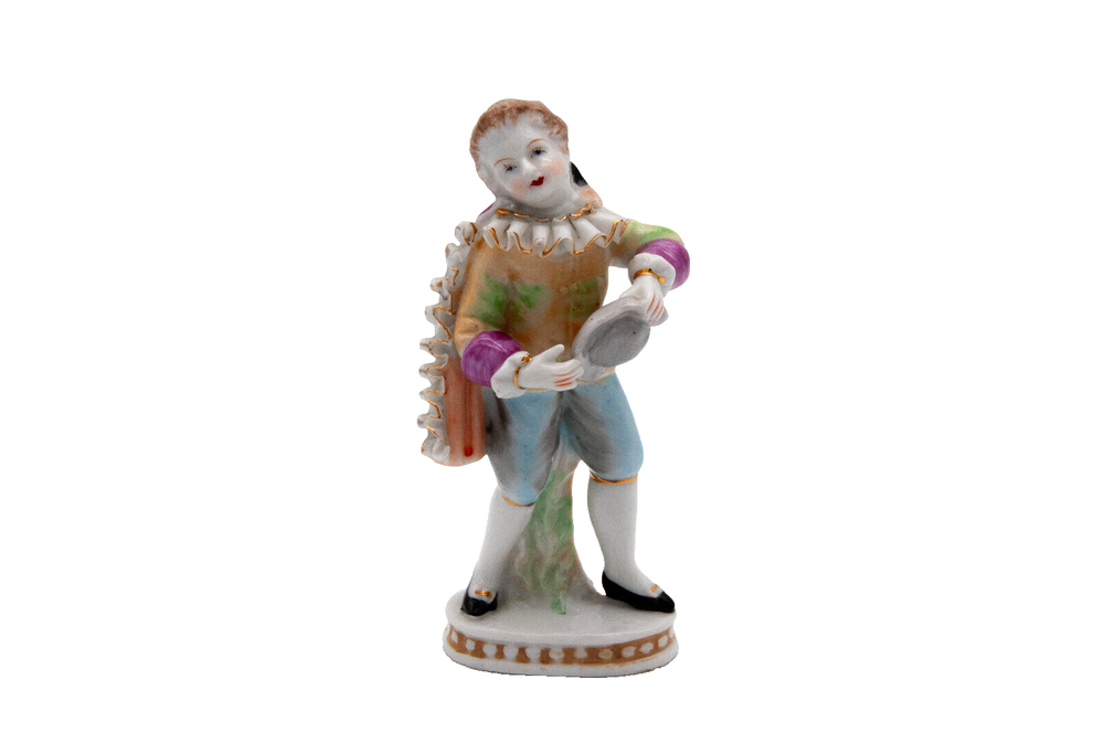 Vintage French Victorian Colonial Man Hand Painted Statue Figurine