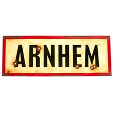 WWII Aged Steel Sign - Arnhem (33" x 12")