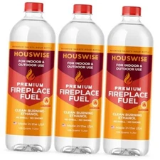 Bio Ethanol Fireplace Fuel - Bioethanol Fuel Tabletop Fire Pit, Bio 3 x 1 Liter