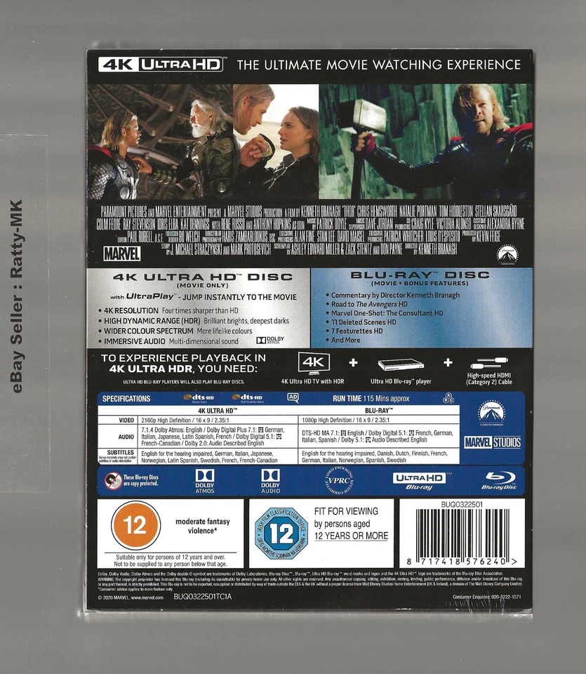 THOR - UK EXCLUSIVE MONDO ARTWORK 4K UHD + BLU RAY STEELBOOK - NEW & SEALED - Image 2 of 3