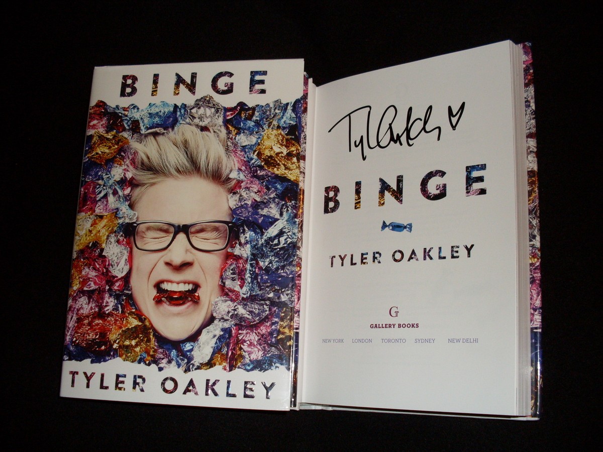 Tyler Oakley signed Binge 1st printing HC book signed in person NOT TIPPED