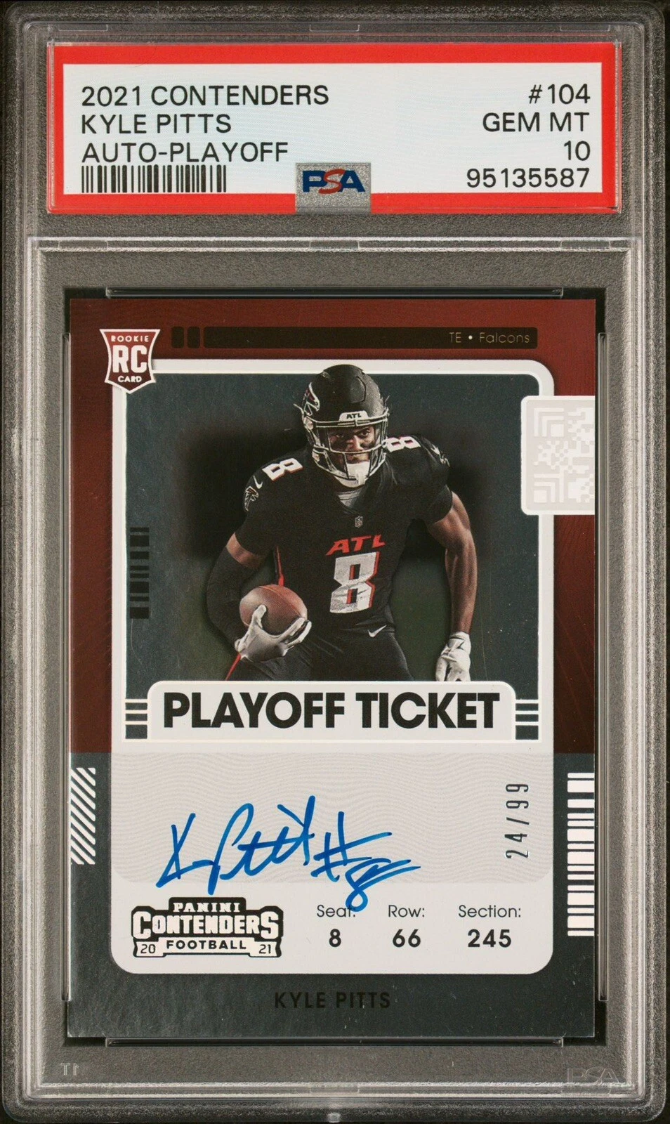 Kyle Pitts Panini Contenders #104 Autograph-Playoff