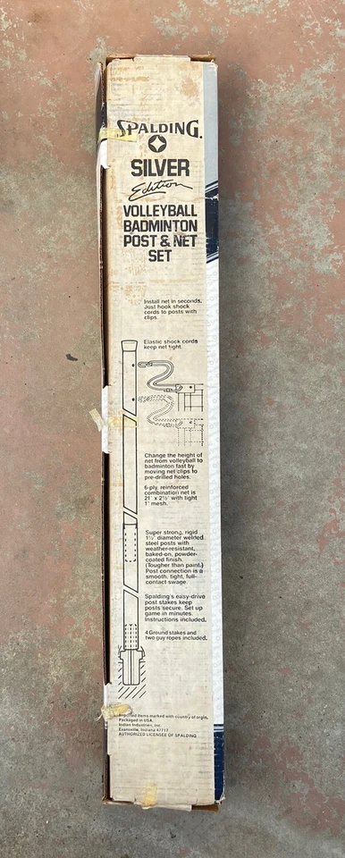 Juego de postes de bádminton de voleibol Spaulding de colección y red de tensión edición plateada acero Foto 2 de 4