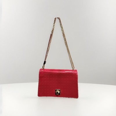 Arcadia Italy Laila Red Patent Leather Crossbody Bag with Adjustable Strap 