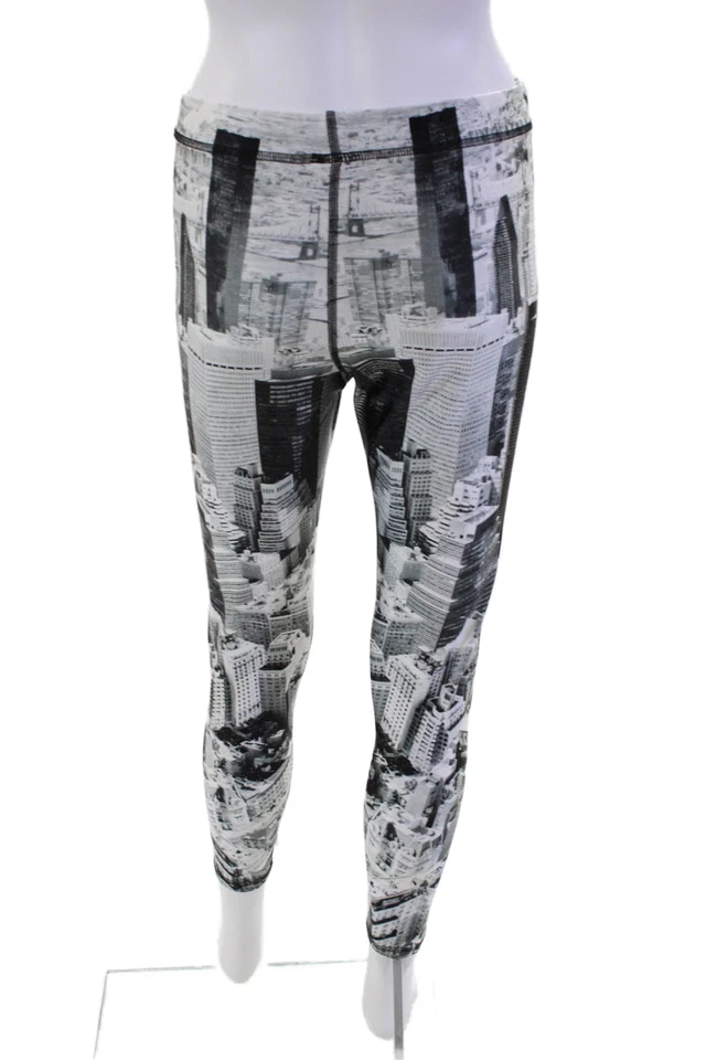 Pantalones Leggings Terez Mujer Estampado Gráfico Tiro Alto Negro Combo Talla L Foto 3 de 4