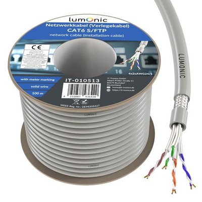 100m Netzwerkkabel CAT6 S/FTP Verlegekabel geschirmt Gigabit Ethernet LAN Kabel 