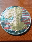 2020 1 oz American Silver Eagle Coin Colorized Stars & Stripes .999 Fine