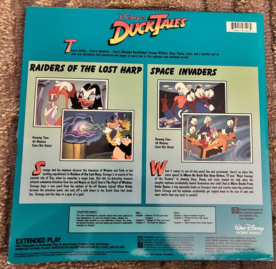 Disney’s Duck Tales Raiders Of The Lost Harp Laserdisc  - Image 2 of 4