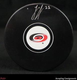 Logan Stankoven Autograph Signed Hurricanes NHL Hockey Puck AUTO East Coast COA