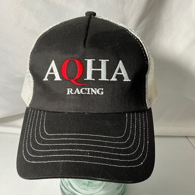 HIT WEAR AQHA RACING Trucker Hat Men's Adjustable Snapback Black White Red