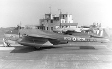 502 Sqn, de Havilland Vampire FB.5, WA309 'L' at RAF Bovingdon, c1956 - Photo