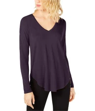 I.N.C Womens Curved Hem Basic T-Shirt