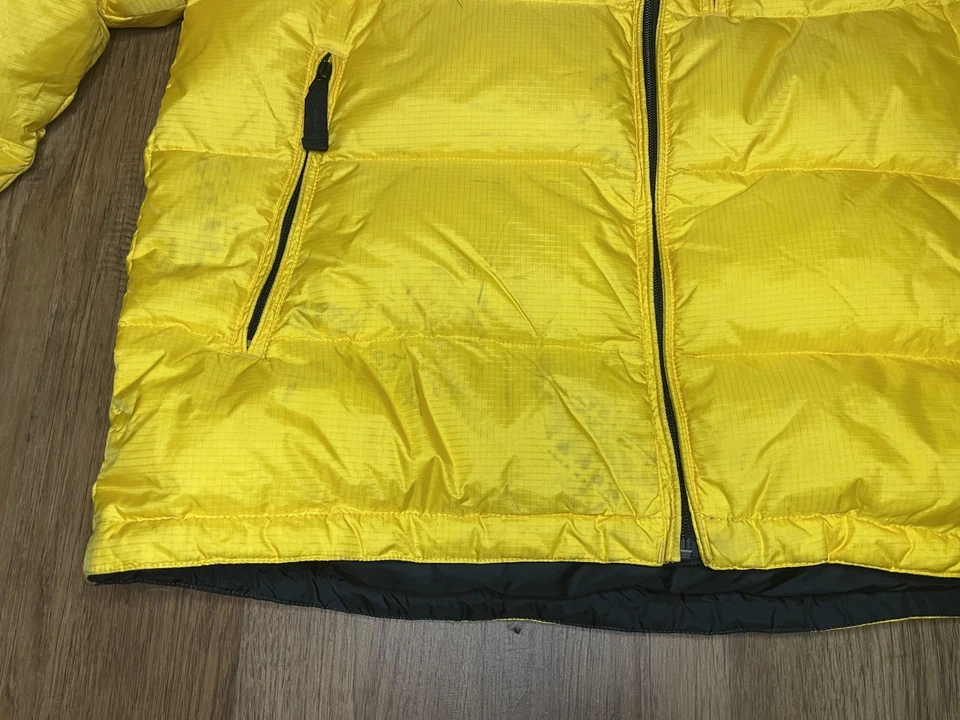 Chaqueta acolchada vintage Gap para hombre talla grande amarilla pluma plumón capucha años 90 Y2K Foto 4 de 4