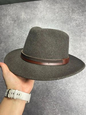 Chapeau Feutre Marron - 100% Laine Made In Italy - Photo 1/4