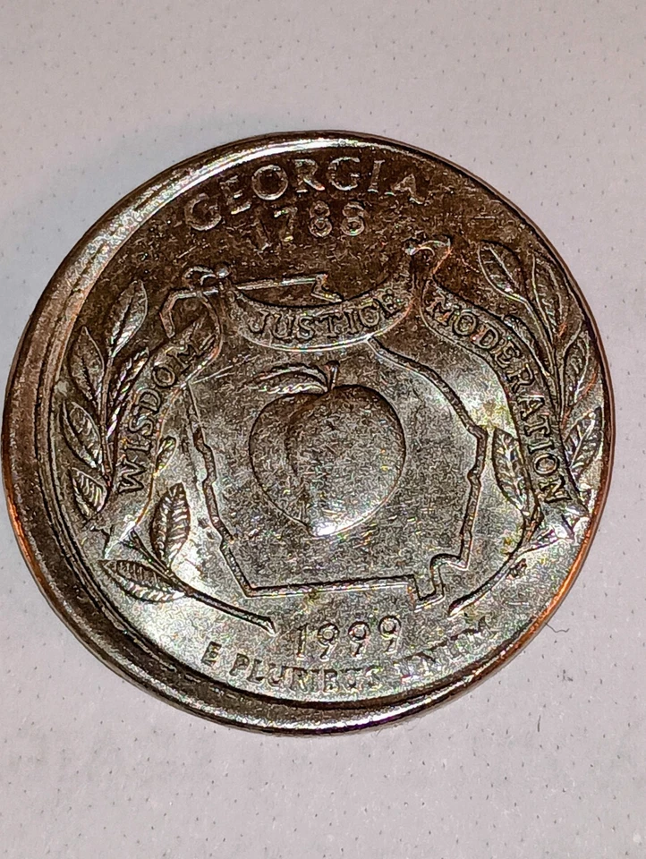 VERY RARE 1999 GEORGIA Quarter! CRESCENT MOON EDGE!!!  - Image 2 of 4