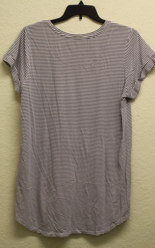 Camisa para dormir Lauren Ralph Lauren para mujer L a rayas algodón logotipo bolsillo Foto 4 de 4