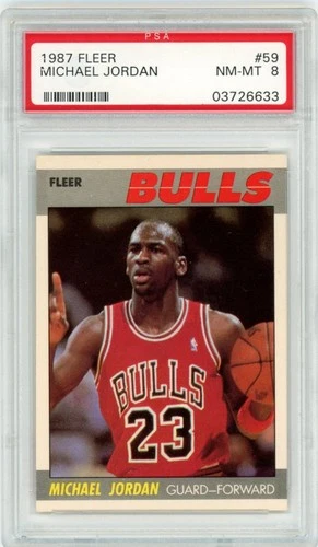 PSA 8 1987 Fleer #59 Michael Jordan Chicago Bulls CENTERED