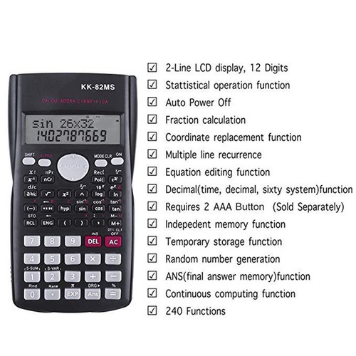 Scientific Calculator with 240 Functions and 2-Line Screen Multi-purpose Portabl - Afbeelding 6 van 10