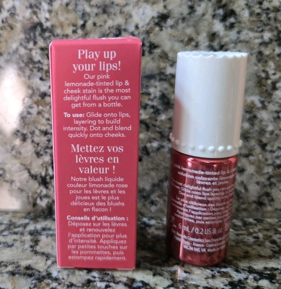 Benefit Play Tint 6.0ml/0.2oz Pink Lemonade Tinted Lip & Cheek Stain New in Box - Image 4 of 4