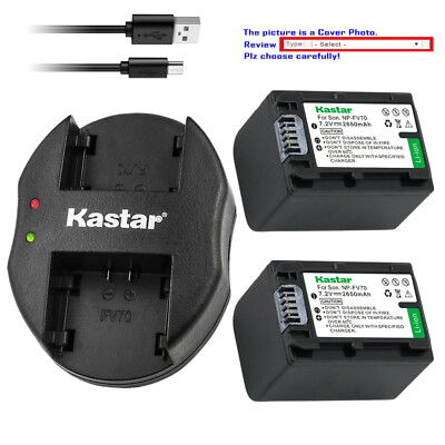 Kastar Battery Dual Charger for Sony NP-FV70 & Sony NEX-VG20 NEX-VG30 NEX-VG900