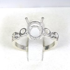 5 x 7 mm. Oval Sterling Silver 925 Semi-Mount Setting Ring #0089