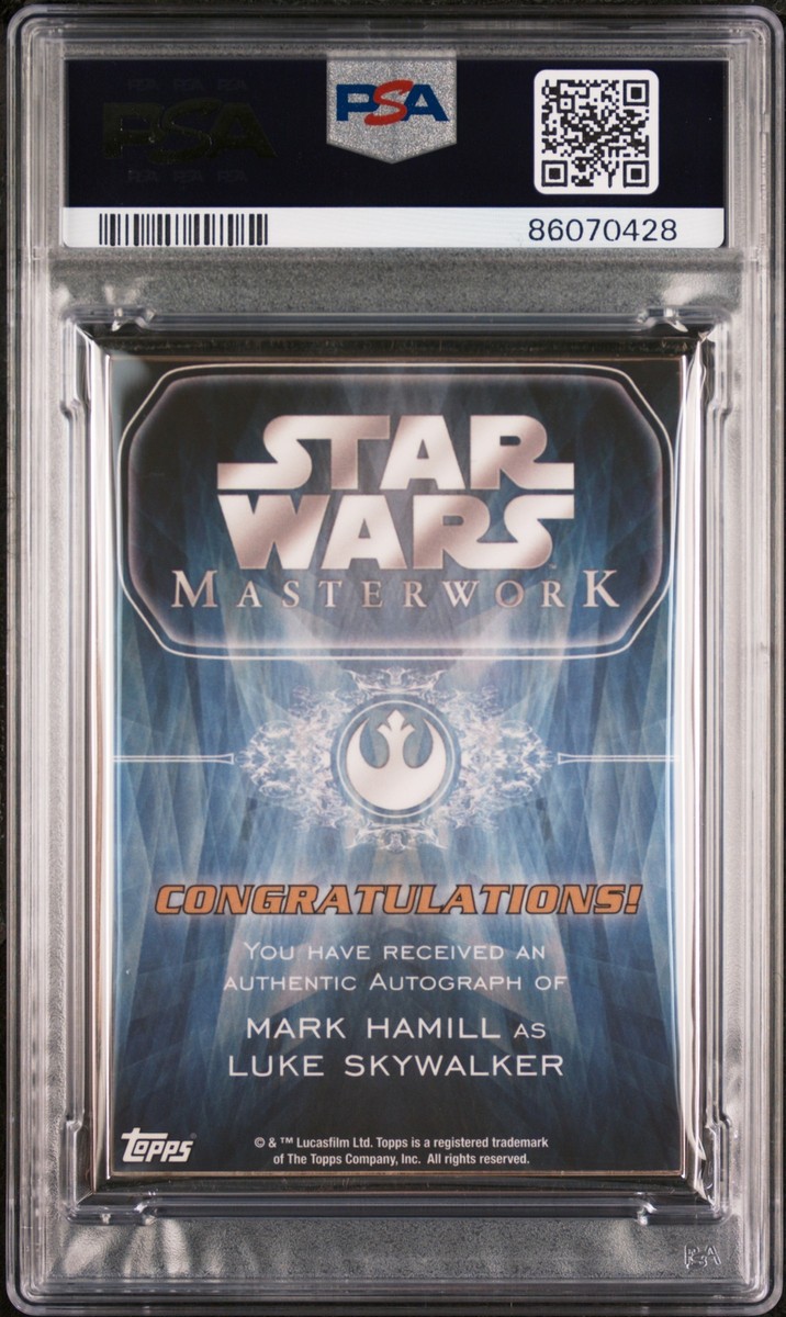 15 Topps Star Wars Masterwork Autograph Mark Hamill PSA 8/10 15 Topps Star Wars Masterwork Autograph Mark Hamill PSA 8/10