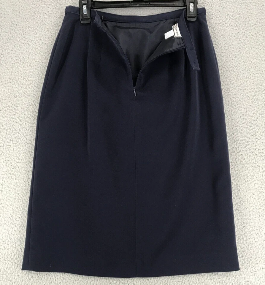 Travis Ayers Pencil Skirt Women Size 10 Career Lined Front Slit Navy - Image 4 of 4
