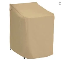 Classic Accessories 58962-EC Terrazzo Patio Stacking Chairs, Fits Up To 6 Chairs