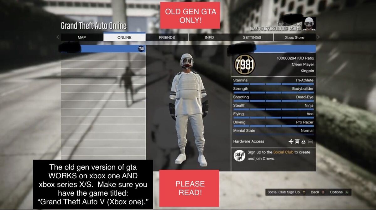 Gta 5 Xbox One Mod 16.6 Trillion Rank 7981 (24/7 INSTANT AUTOMATIC DELIVERY)