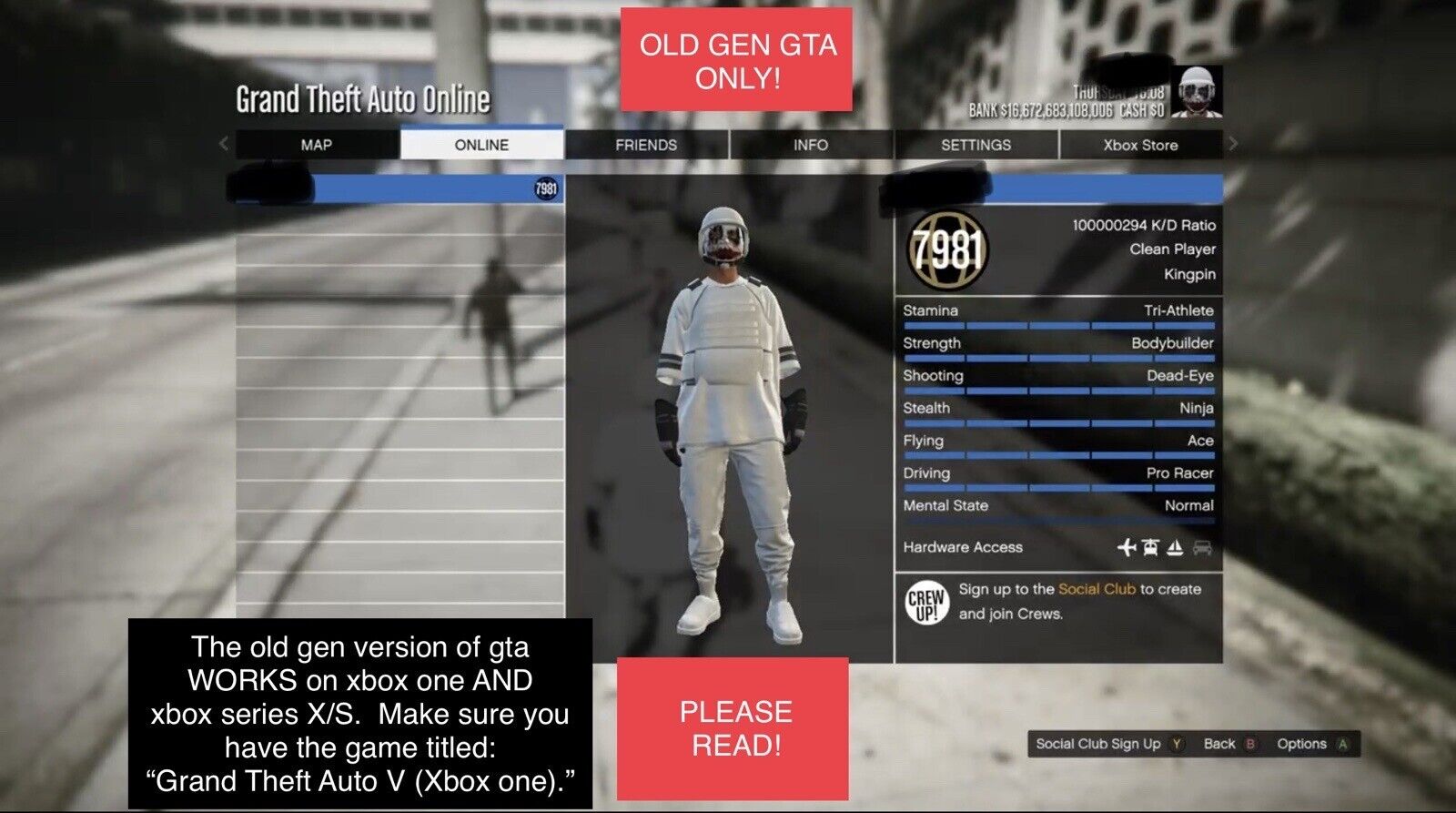 GTA 5 XBOX One Mod 7 Billion Rank 337 (24/7 INSTANT AUTOMATIC DELIVERY)  $9.99 - PicClick