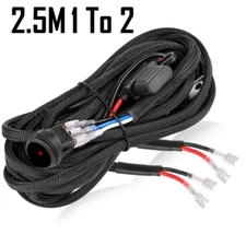 Wiring Harness Kit 2-Way ON-OFF Rocker Switch Fuse Relay LED Work Light Bar Pods