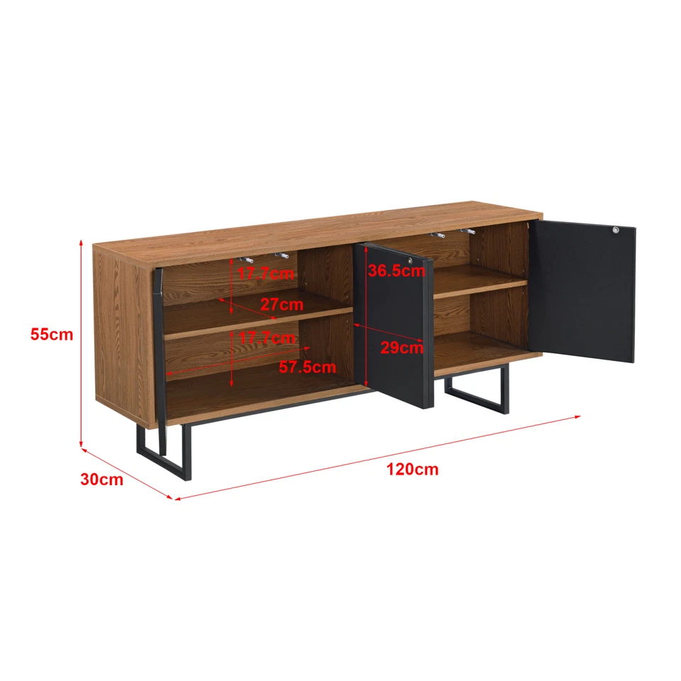 [en.casa] Sideboard Kommode Wandschrank Wohnzimmerschrank Flurschrank Konsole - Bild 4 von 4