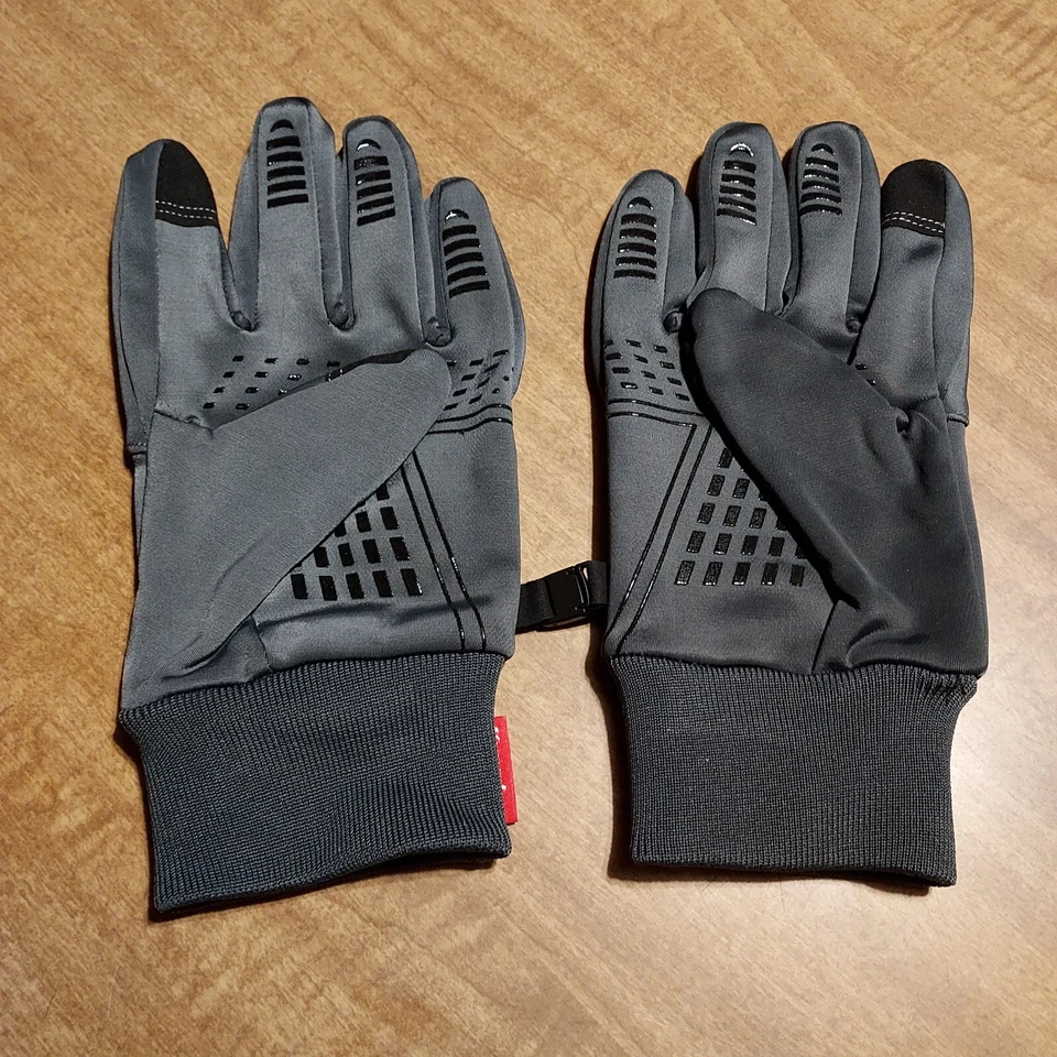 Guantes táctiles para ciclismo conducción caminar trabajo con teléfono - gris talla L Foto 3 de 4