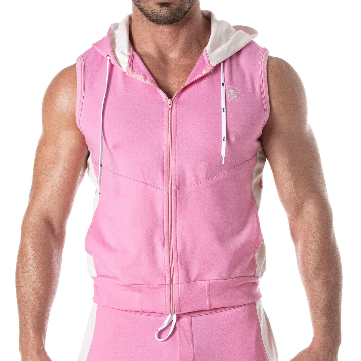 Pink sleeveless store hoodie
