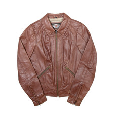 Harley Davidson Womens Biker Jacket Brown Leather S