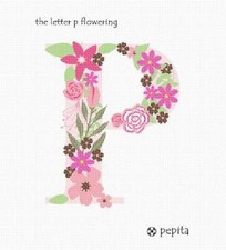 The Letter P Flowering Needlepoint Kit or Canvas