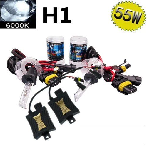 HID Xenon Lights Conversion Headlights Pure White Slim Ballast KIT h1 6000k 55W
