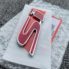 GENUINE OEM Red Si Emblem For Honda civic 2Dr 4Dr Trunk Rear Badge Sticker Decal